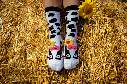 Arty socks with Cow